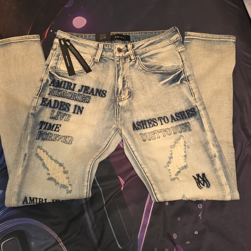 Amiri Light Blue Distressed Men's Jeans